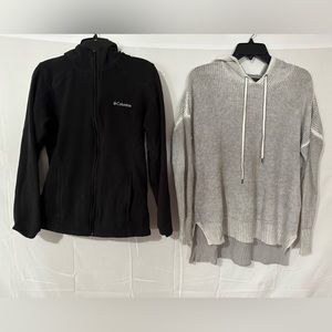 Columbia and American Eagle sweater and zip up jacket.
